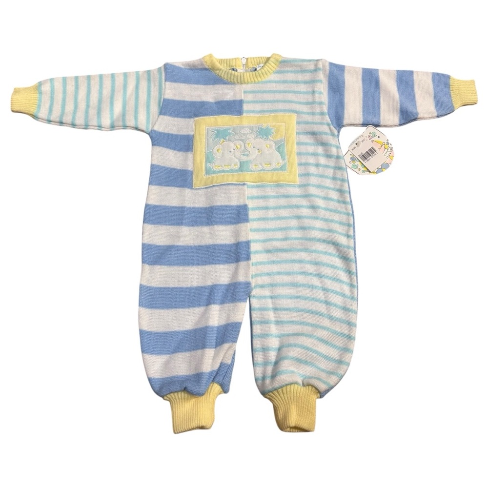 Vintage Rising Star Mervyn’s Baby Elephants One Piece Size 6/9 Months New w/Tags